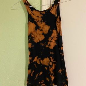 DIY Black and bleach tie dye tank